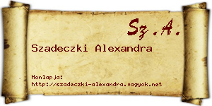 Szadeczki Alexandra névjegykártya