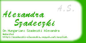 alexandra szadeczki business card